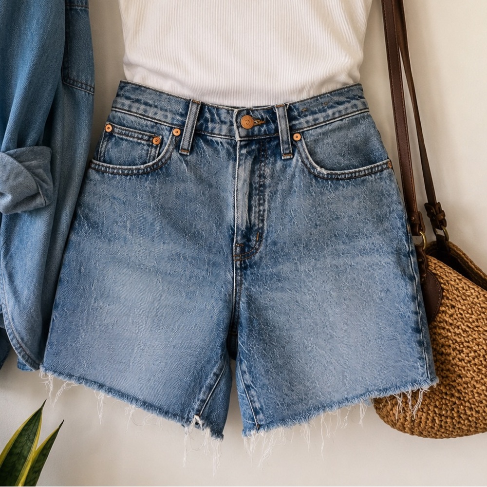 Madewell Vintage Wash Raw Hem Denim Shorts Women’s Jean Shorts
